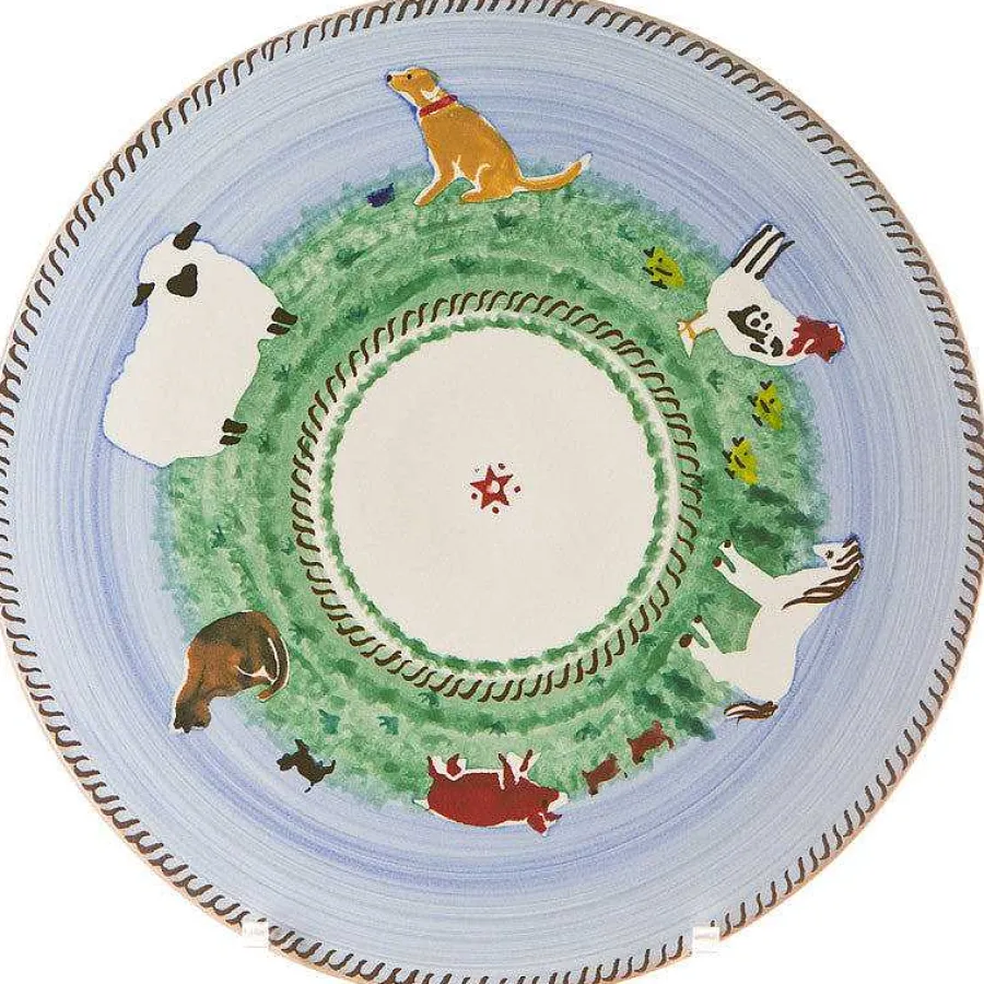 Landscapes<Nicholas Mosse 9" Footed Cake Plate Assorted Animals
