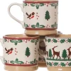 Winter Robin<Nicholas Mosse 2 Large Mugs Reindeer & 2 Large Mugs Winter Robin