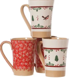 Lawn<Nicholas Mosse 2 Tall Mugs Red Lawn & 2 Tall Mugs Winter Robin