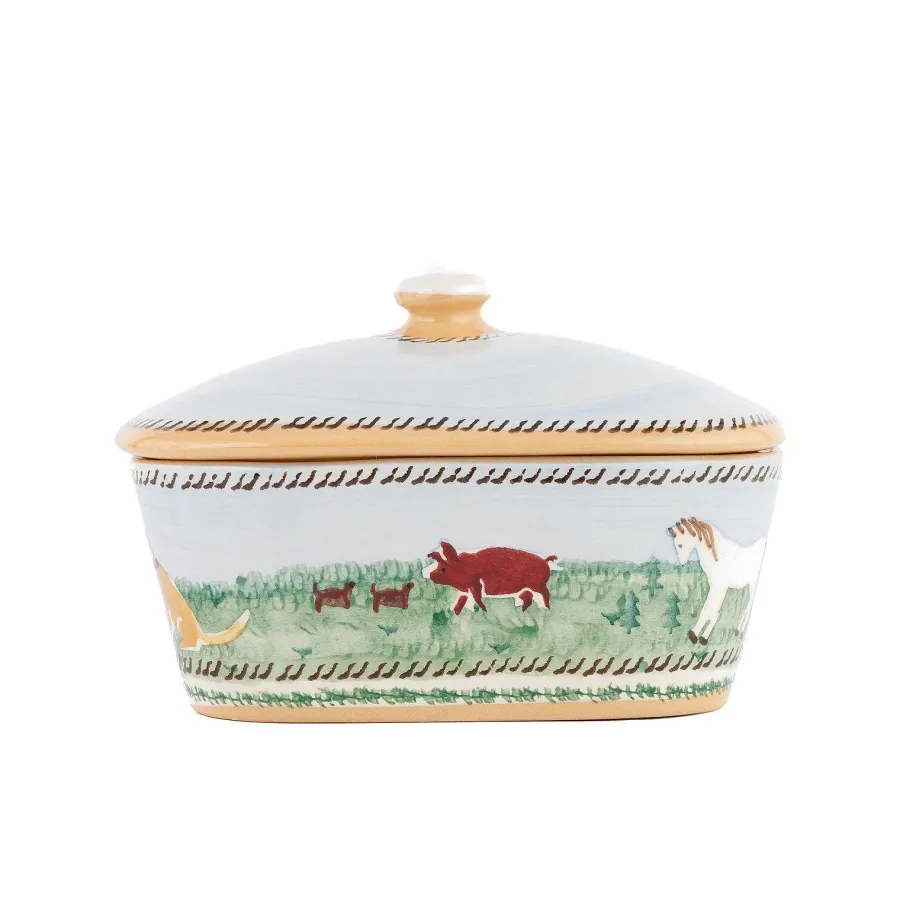 Easter<Nicholas Mosse Covered Butterdish Assorted Animals