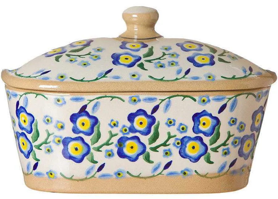 Easter<Nicholas Mosse Covered Butterdish Forget Me Not