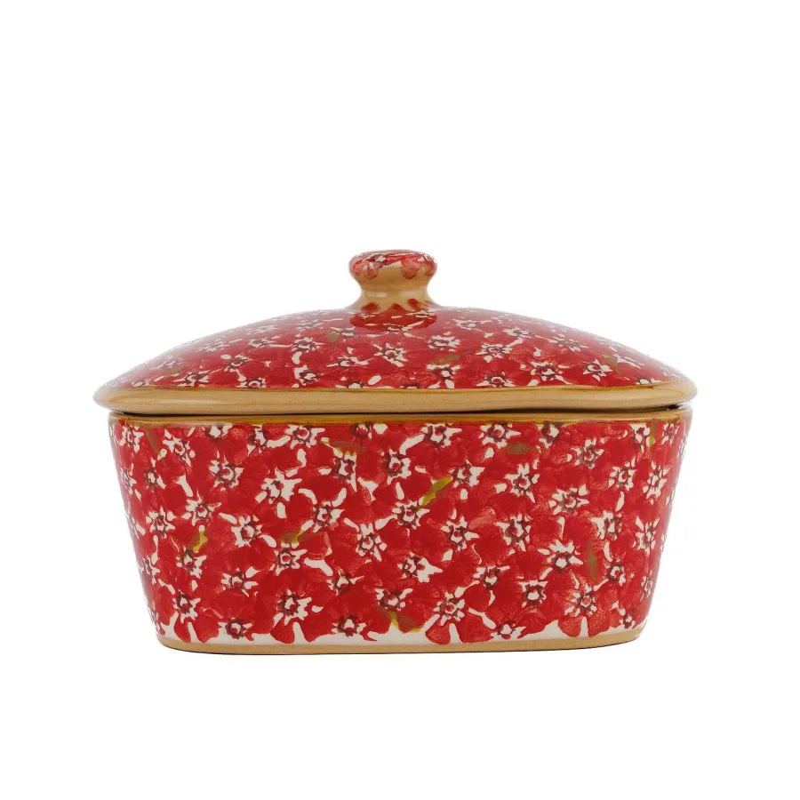 Lawn<Nicholas Mosse Covered Butterdish Lawn Red