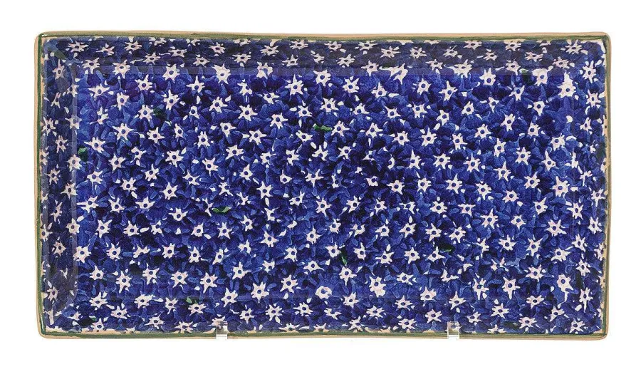 Lawn<Nicholas Mosse Large Rectangle Plate Lawn Dark Blue
