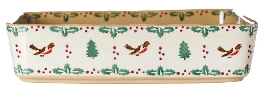 Oven Friendly Dishes<Nicholas Mosse Large Rectangular Oven Dish Winter Robin