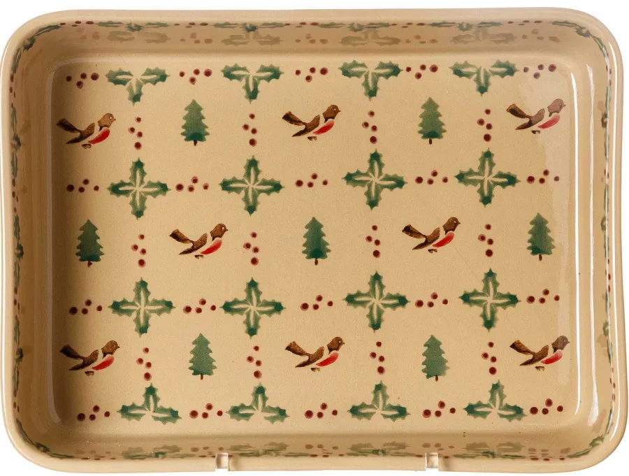 Oven Friendly Dishes<Nicholas Mosse Large Rectangular Oven Dish Winter Robin