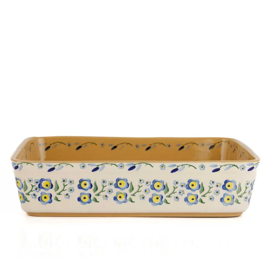 Food Lover'S Gifts<Nicholas Mosse Large Rectangular Oven Dish Forget Me Not