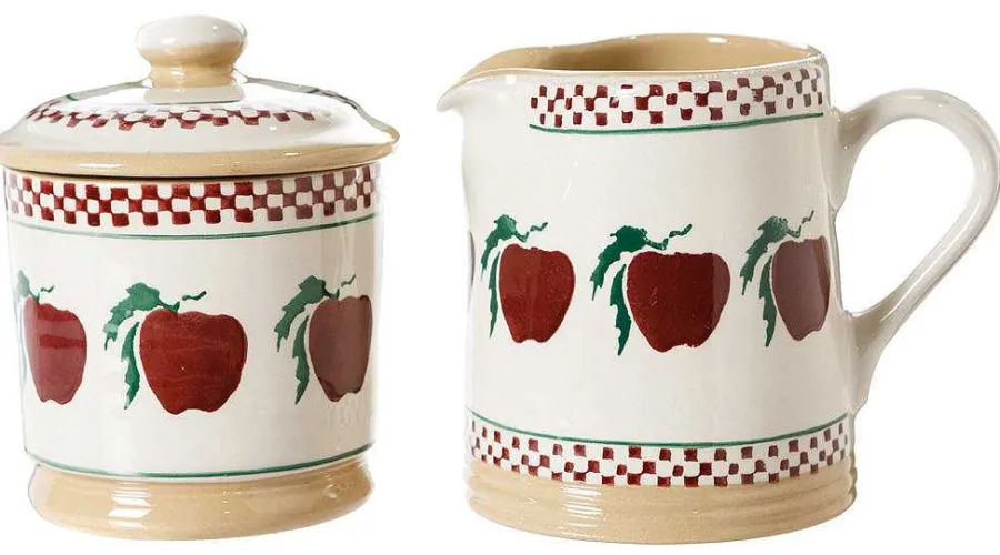 Tea Fanatic'S Gifts<Nicholas Mosse Lidded Sugar Bowl And Small Cylinder Jug Apple