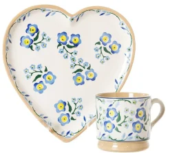 Forget Me Not<Nicholas Mosse Medium Heart Plate And Small Mug Forget Me Not
