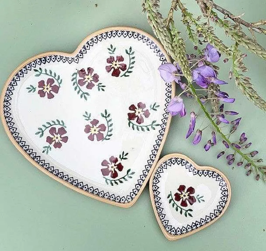 Old Rose<Nicholas Mosse Medium Heart Plate And Tiny Heart Plate Old Rose