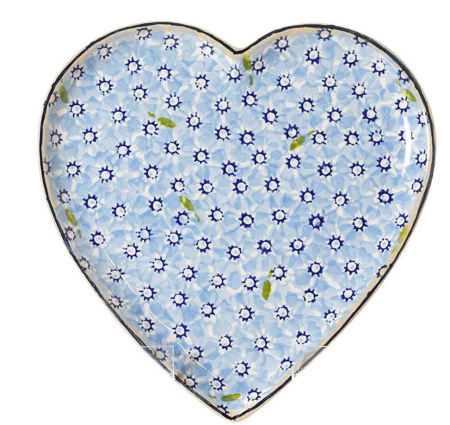 Lawn<Nicholas Mosse Medium Heart Plate Lawn Light Blue