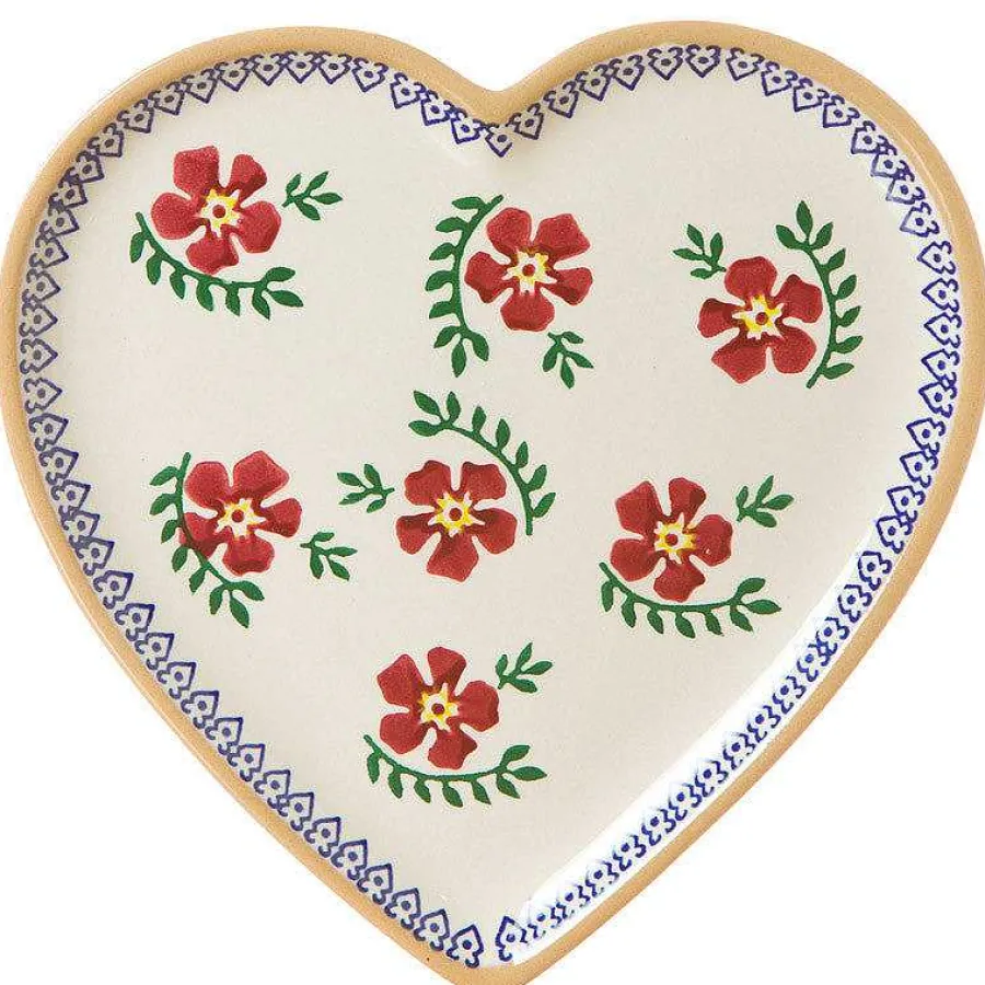 Plates<Nicholas Mosse Medium Heart Plate Old Rose