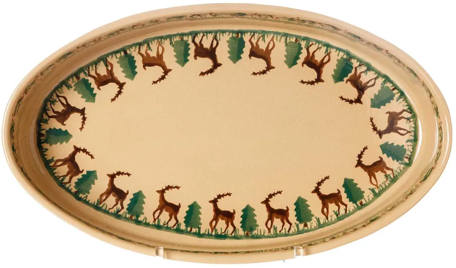 Reindeer<Nicholas Mosse Medium Oval Oven Dish Reindeer