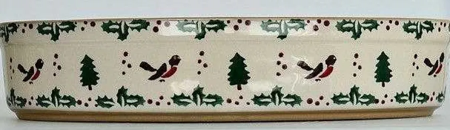 Winter Robin<Nicholas Mosse Medium Oval Oven Dish Winter Robin