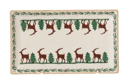 Reindeer<Nicholas Mosse Medium Rectangle Plate Reindeer