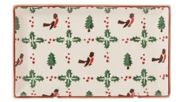Winter Robin<Nicholas Mosse Medium Rectangle Plate Winter Robin