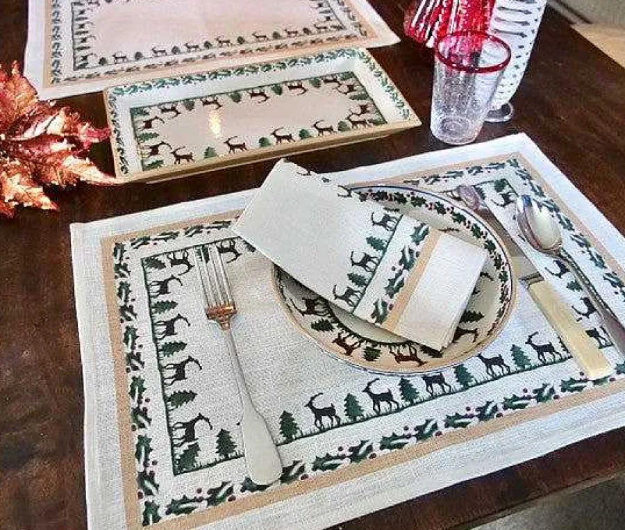 House Warming Gifts<Nicholas Mosse Napkin Reindeer Linen