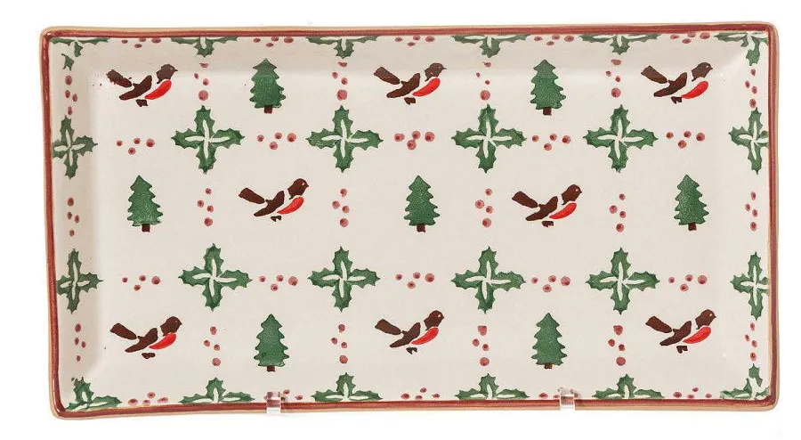 Winter Robin<Nicholas Mosse Nest Of 3 Rectangle Dishes Winter Robin