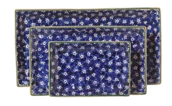 Corporate Gifts<Nicholas Mosse Nest Of 3 Rectangle Dishes Lawn Dark Blue