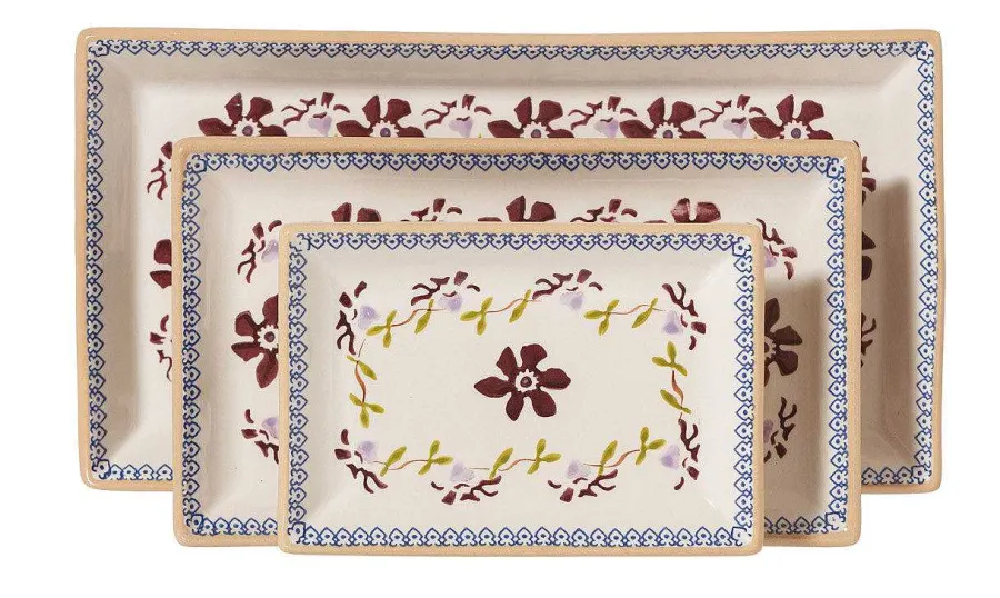 Mother'S Day<Nicholas Mosse Nest Of 3 Rectangle Dishes Clematis