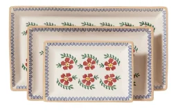 Plates<Nicholas Mosse Nest Of 3 Rectangle Dishes Old Rose