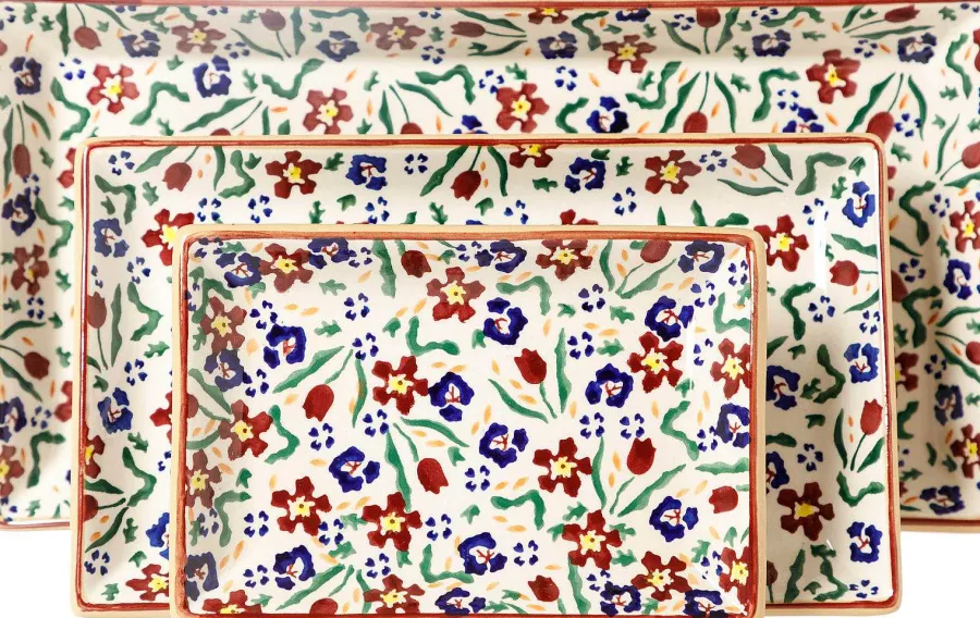 Plates<Nicholas Mosse Nest Of 3 Rectangle Dishes Wild Flower Meadow
