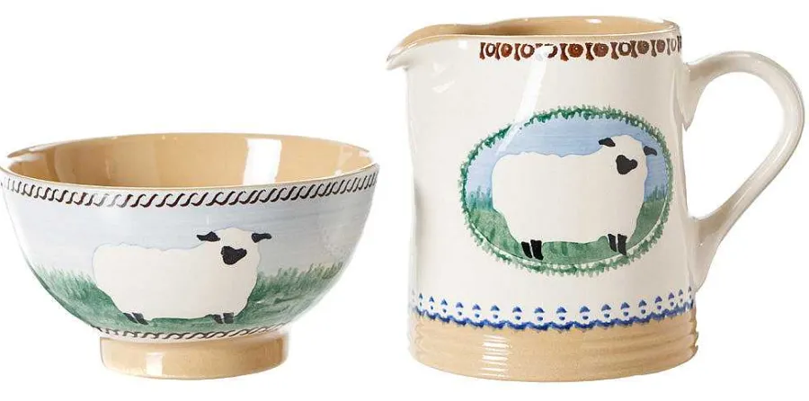 Landscapes<Nicholas Mosse Small Bowl And Small Cylinder Jug Sheep