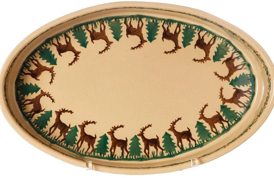 Oven Friendly Dishes<Nicholas Mosse Small Oval Oven Dish Reindeer