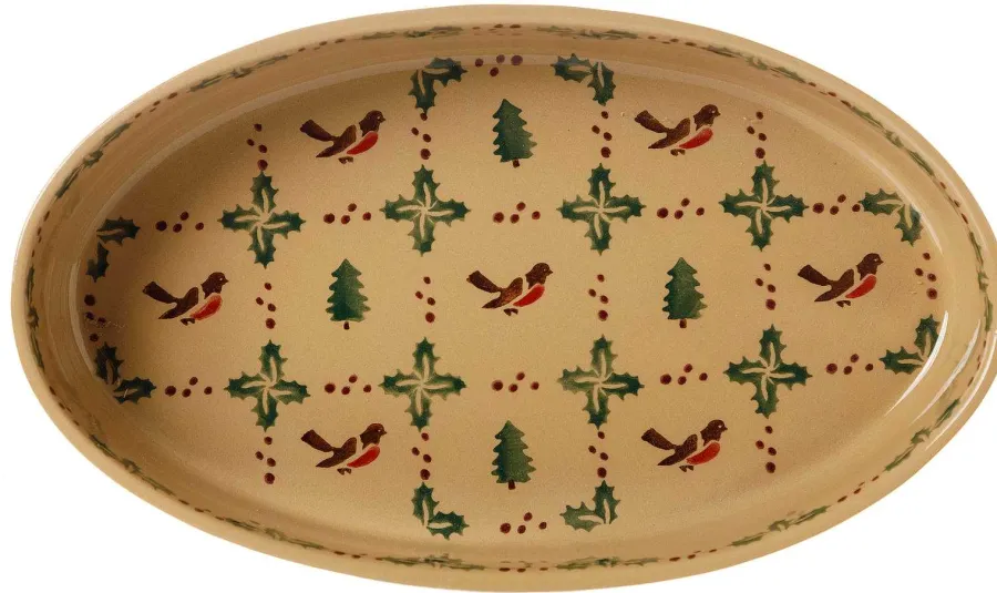 Food Lover'S Gifts<Nicholas Mosse Small Oval Oven Dish Winter Robin