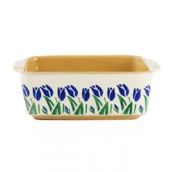 New In<Nicholas Mosse Small Square Oven Dish Blue Blooms