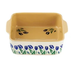 New In<Nicholas Mosse Small Square Oven Dish Blue Blooms