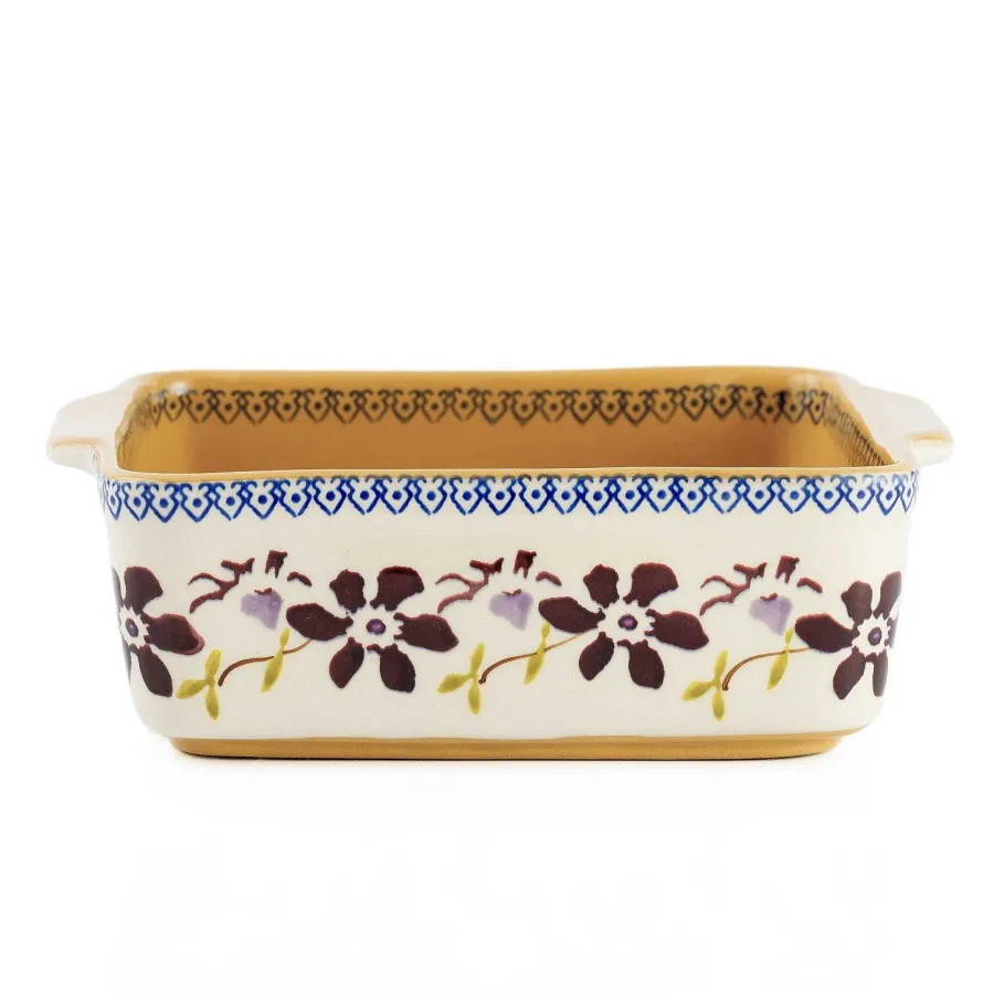 Oven Friendly Dishes<Nicholas Mosse Small Square Oven Dish Clematis