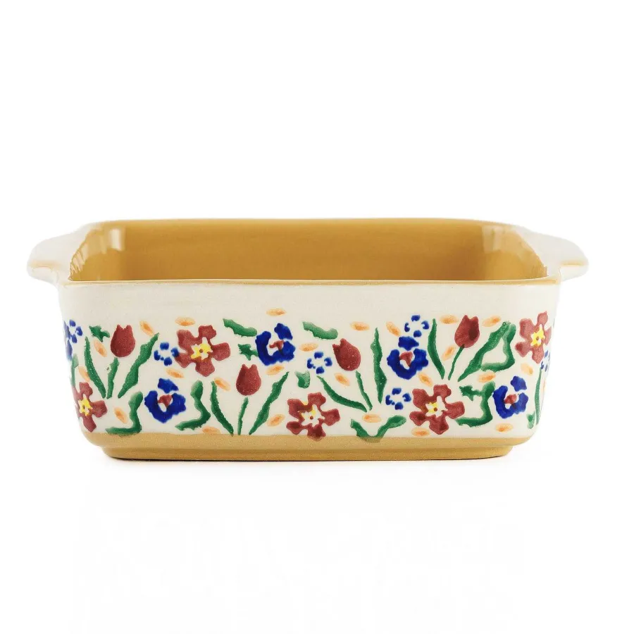 New In<Nicholas Mosse Small Square Oven Dish Wild Flower Meadow