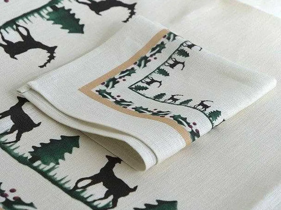 Reindeer<Nicholas Mosse Tablecloth Square Reindeer Linen 40"